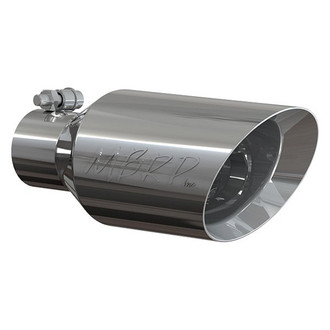 MBRP® - 304 SS Round Rolled Edge Angle Cut Bolt-On Double-Wall Exhaust Tip (2.5" Inlet, 4.5" Outlet, 11" Length)
