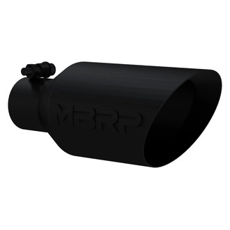 MBRP® - Stainless Steel Round Rolled Edge Angle Cut Black Exhaust Tip (2.5" Inlet, 4.5" Outlet, 11" Length)