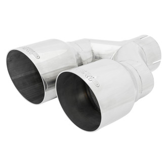 MBRP® - 304 SS Passenger Side Round Dual Polished Exhaust Tip (2.5" Inlet, 3.5" Outlet)