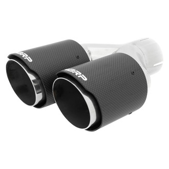 MBRP® - 304 SS Passenger Side Round Dual Carbon Fiber Exhaust Tip (2.5" Inlet, 3.5" Outlet)