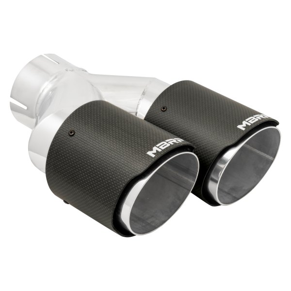 MBRP® - Driver Side 304 SS Staggered Round Dual Carbon Fiber Exhaust Tip