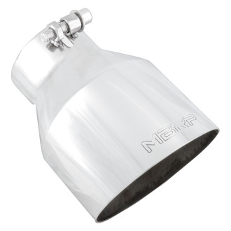 MBRP® - 304 SS Round Angle Cut Clamp-On Single-Wall Polished Exhaust Tip (3" Inlet, 5" Outlet, 6.5" Length)