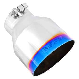 MBRP® - 304 SS Round Angle Cut Clamp-On Single-Wall Burnt Exhaust Tip (3" Inlet, 5" Outlet, 6.5" Length)