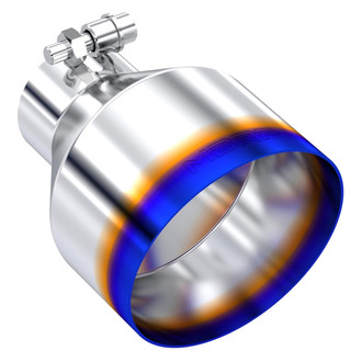 MBRP® - Armor Pro™ 304 SS Round Angle Cut Clamp-On Burnt Exhaust Tip (2.5" Inlet, 5" Outlet, 6.5" Length)