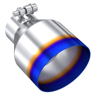 MBRP® - Armor Pro™ 304 SS Round Angle Cut Clamp-On Single-Wall Burnt Exhaust Tip (2.5" Inlet, 4.5" Outlet, 6.5" Length)