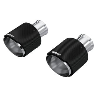 MBRP® - 304 SS Round Angle Cut Clamp-On Double-Wall Carbon Fiber Exhaust Tips