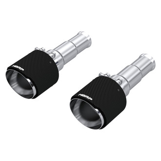 MBRP® - 304 SS Round Angle Cut Clamp-On Double-Wall Carbon Fiber Exhaust Tips