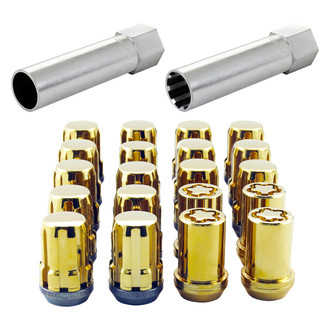 McGard® - Chrome Gold Cone Seat SplineDrive Lug Wheel Installation Kit