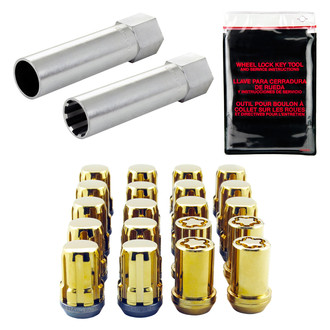 McGard® - Chrome Gold Cone Seat SplineDrive Lug Wheel Installation Kit