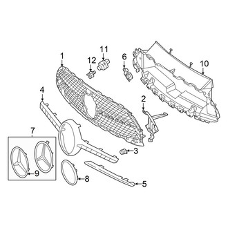 Mercedes-Benz OE - Front Bumper & Grille - Grille & Components