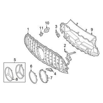 Mercedes-Benz OE - Front Bumper & Grille - Grille & Components