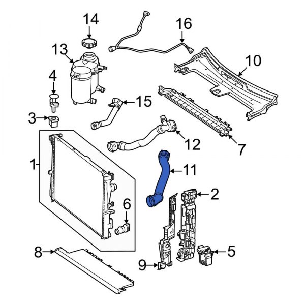 MercedesBenz OE 2065010300 Upper Radiator Coolant Hose