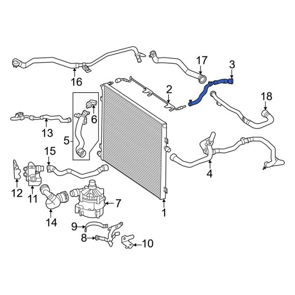 MercedesBenz OE 2325000102 Rear Intercooler Hose