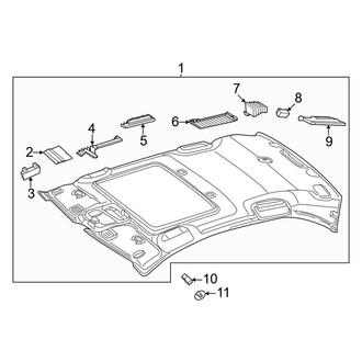 Mercedes-Benz OE - Roof - Interior Trim (W/O Panoramic Headliner & Components), (Sedan)