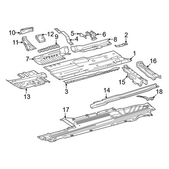Mercedes-Benz OE - Pillars, Rocker & Floor - Floor (Sedan)