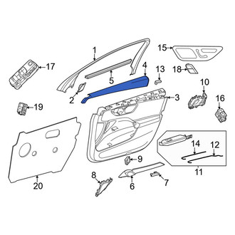 Mercedes-Benz OE - Rear Right Lower Inner Door Interior Trim Panel