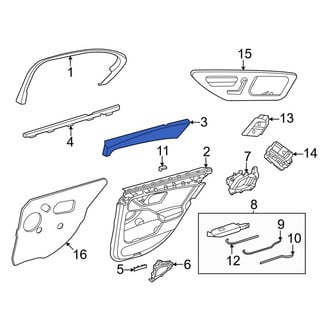 Mercedes-Benz OE - Front Left Lower Inner Door Interior Trim Panel