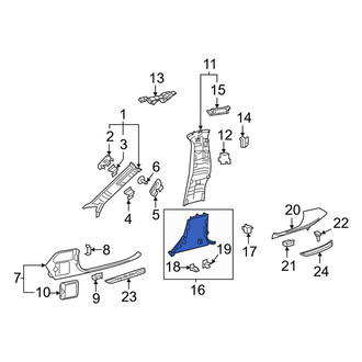 Mercedes-Benz OE - Right Upper Door Pillar Post Trim Set