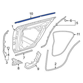 Mercedes-Benz OE - Rear Left Door Window Belt Weatherstrip
