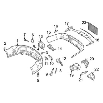 Mercedes-Benz OE - Rear Bumper - Bumper & Components (Bumper Cover & Trim), (Base)