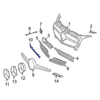 Mercedes-Benz OE - Front Left Grille Molding