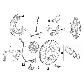 Mercedes-Benz OE - Front Suspension - Brake Components (With Ceramic Brakes)