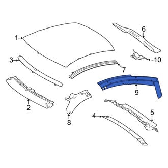 Mercedes-Benz OE - Rear Left Roof Side Rail Reinforcement