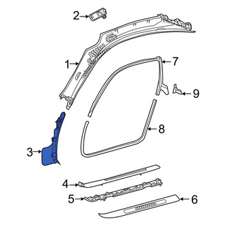 Mercedes-Benz OE - Left Body A-Pillar Trim Panel
