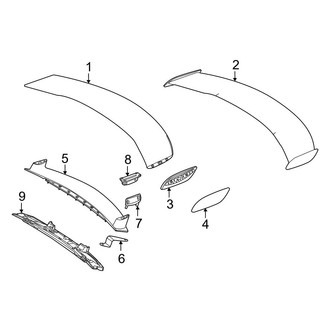 Mercedes-Benz OE - Lift Gate - Spoiler (Movable - Manual), (Hatchback)