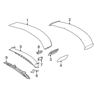 Mercedes-Benz OE - Trunk Lid - Spoiler (Movable - Manual), (Convertible)