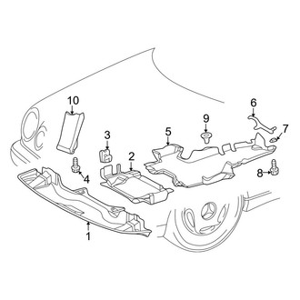 Mercedes-Benz OE - Radiator Support - Splash Shields (Sedan)
