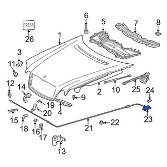 Mercedes-Benz OE - Front Hood Release Handle