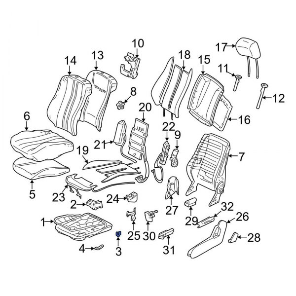 MercedesBenz OE 2029120032 Front Seat Frame Bracket
