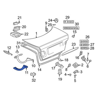 Mercedes-Benz OE - Left Deck Lid Hinge Cap