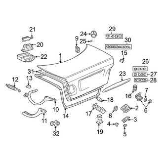 Mercedes-Benz OE - Trunk Lid - Exterior Trim (Sedan)