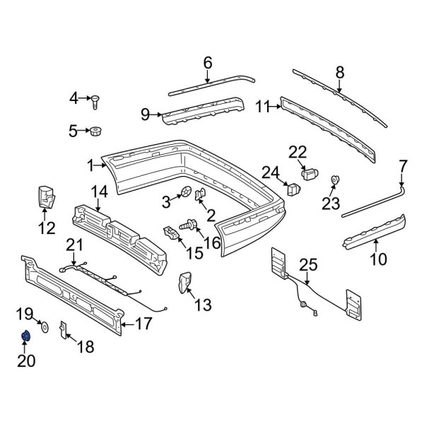 Bumper Cover Reinforcement Nut