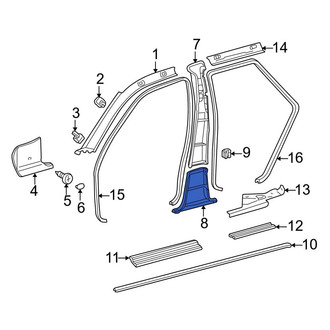 Mercedes-Benz OE - Left Lower Door Pillar Post Trim Set