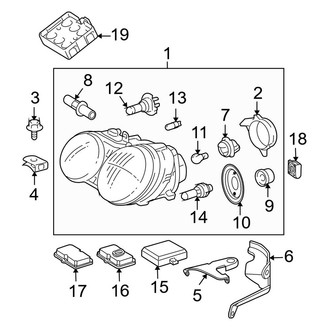 Mercedes-Benz OE - Front Lamps - Headlamp Components (Sedan)