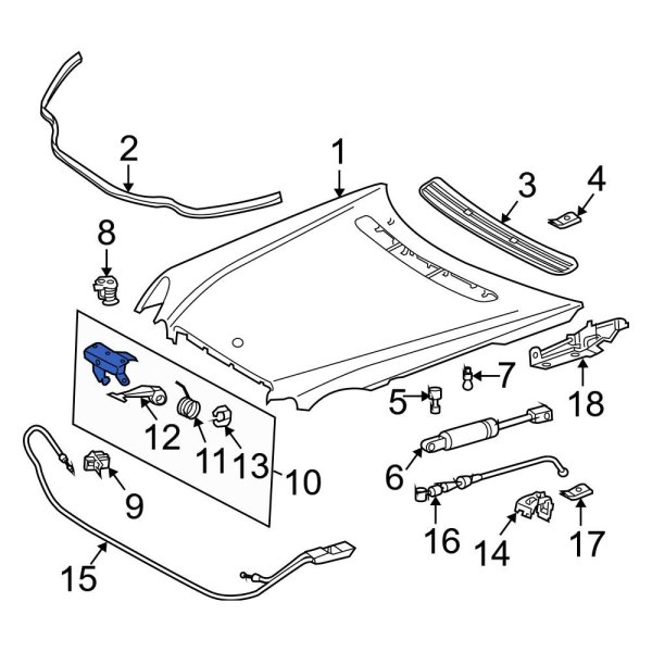 Mercedes-Benz OE 2118800664 - Hood Safety Catch