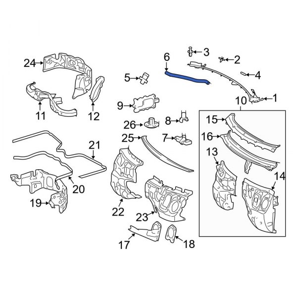 Cowl Panel Drain Hose