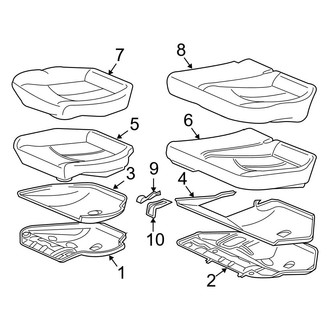 Mercedes-Benz OE - Seats & Tracks - Rear Seat Components (Lower Components, With Folding Seat), (Base Sedan)