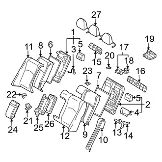 Mercedes-Benz OE - Seats & Tracks - Rear Seat Components (Upper Components, With Folding Seat)