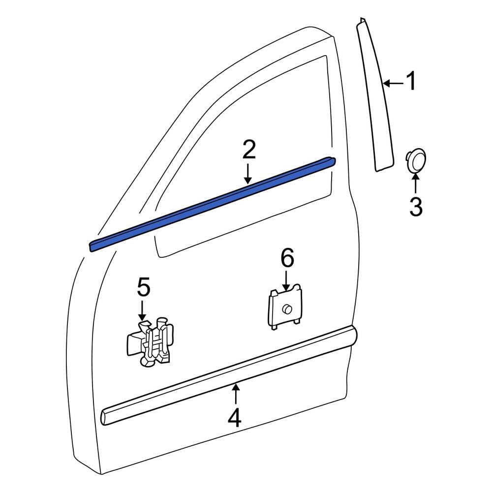 MercedesBenz OE 2116900380 Front Left Outer Door Belt Molding