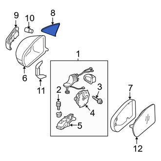 Mercedes-Benz OE - Front Right Inner Door Mirror Cover