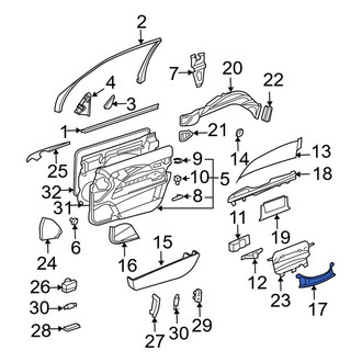 Mercedes-Benz OE - Front Right Inner Door Trim Molding