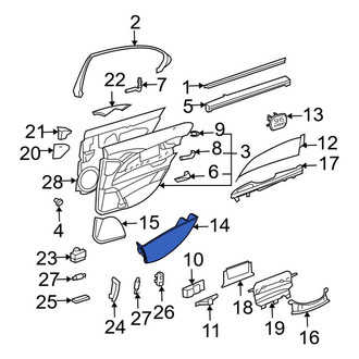 Mercedes-Benz OE - Front Left Inner Door Trim Panel Pocket