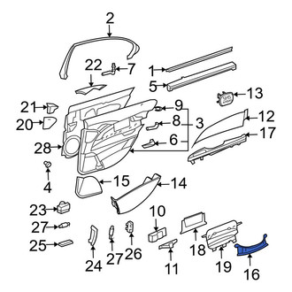 Mercedes-Benz OE - Rear Left Lower Door Trim Molding