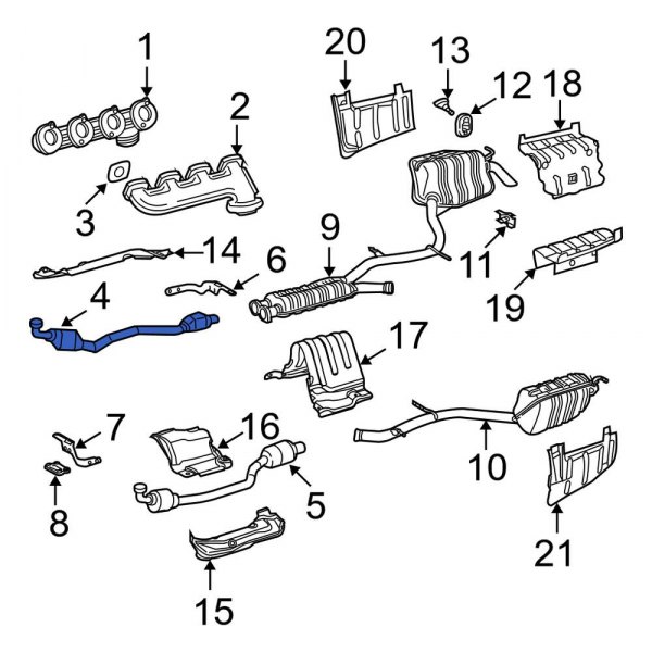 MercedesBenz OE 2114902519 Left Catalytic Converter