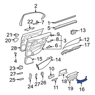 Mercedes-Benz OE - Rear Left Lower Door Trim Molding