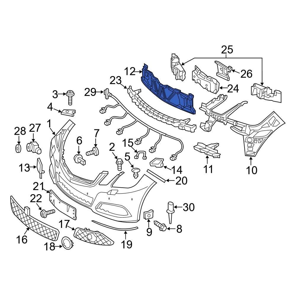 mercedes-benz-oe-2128852765-front-center-bumper-cover-reinforcement